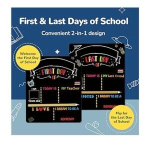 💙 First Day of School 12” X 10” Double Sided Sign NWT